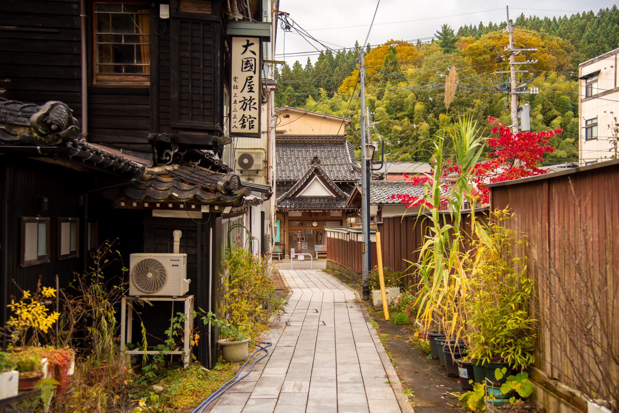 Yutagawa Onsen's hot spring village